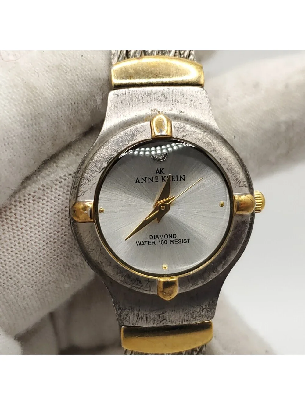 Anne Klein Diamond Watch Women 23mm Two-Tone New Battery